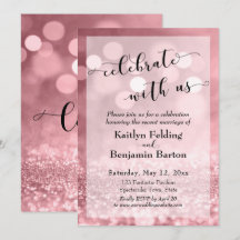 Roze Goud Roze Glitters Bokeh Vier met Ons