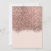 Roze Goud Roze Glitters Confetti Foto Bruiloft Save The Date (Achterkant)