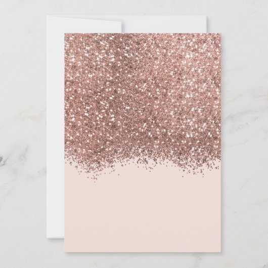 Roze Goud Roze Glitters Confetti Foto Bruiloft Save The Date (Achterkant)