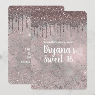 Roze Goud Roze Glitters Glazuur Zeemeermin Sweet 1 Kaart