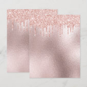 Roze goud roze glittersparelende papiervel (Voorkant / Achterkant)