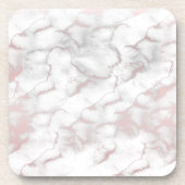 Roze Goud Roze Grijs Wit Marmer Glam Minimaal Bier Onderzetter (Voorkant)