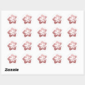 Roze Goud Roze Hibiscus Hawaiiaanse Bloem Ronde Sticker (Vel)