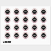 Roze Goud Roze Jouw Eigen Logo Hier Zakelijk Ronde Sticker (Vel)