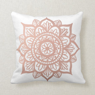 Roze Goud Roze Mandala Bloem Kussen