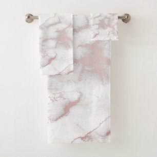 Roze Goud Roze Marmer Modern Chic Trendy Bad Handdoek
