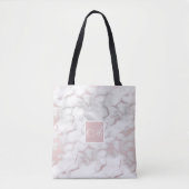 Roze Goud Roze Marmer Modern Chic Trendy Tote Bag (Voorkant)