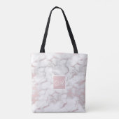Roze Goud Roze Marmer Modern Chic Trendy Tote Bag (Achterkant)