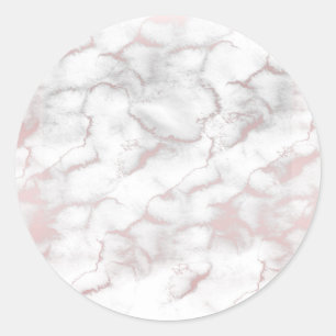 Roze Goud Roze Marmer Modern Chique Trendy Feest Ronde Sticker