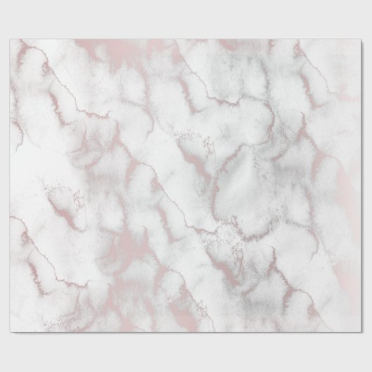 Roze Goud Roze Marmer Modern Chique Trendy Feestje Cadeaupapier (Vlak)