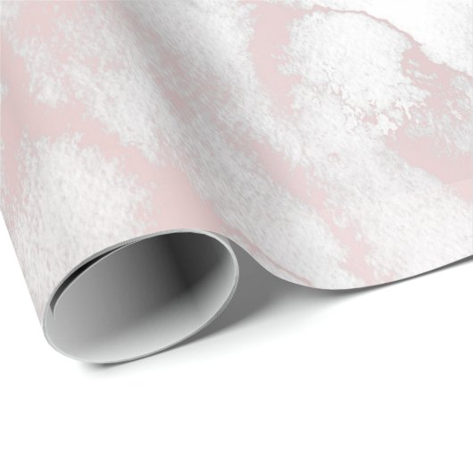 Roze Goud Roze Marmer Modern Chique Trendy Feestje Cadeaupapier (Rol Hoek)
