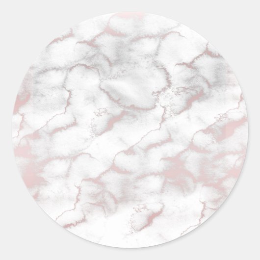 Roze Goud Roze Marmer Moderne Chique Trendy Feest Ronde Sticker (Voorkant)