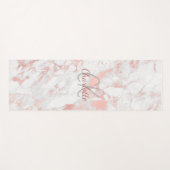 Roze goud roze marmeren monogram naam yogamat (Voorkant (horizontaal))