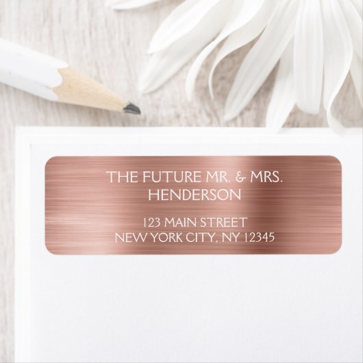 Roze Goud - Roze Modern Bruiloft Etiket (Insitu)