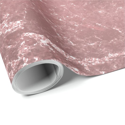 Roze Goud Roze Moderne Trendy Glamour Marmer Chic Cadeaupapier (Rol Hoek)