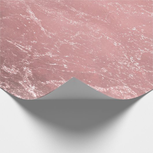 Roze Goud Roze Moderne Trendy Glamour Marmer Chic Cadeaupapier (Hoek)