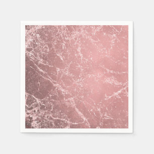 Roze Goud Roze Moderne Trendy Glamour Marmer Chic Servet