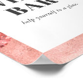 Roze Goud, Roze & Paillet Bruiloft Wijnbar Poster (Hoek)