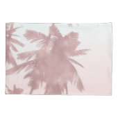 Roze Goud Roze Palmen Strand Ombre Palmboom Chic Kussensloop (Achterkant)