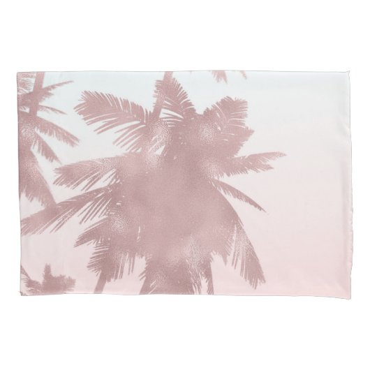 Roze Goud Roze Palmen Strand Ombre Palmboom Chic Kussensloop (Voorkant)