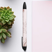 Roze Goud Roze Roze Glitter Agate Geode Zakelijk Zwarte Inkt Pen
