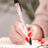 Roze Goud Roze Roze Glitter Agate Geode Zakelijk Zwarte Inkt Pen