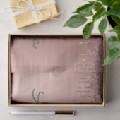 Roze Goud - Roze Roze Glitter Metaal Initialen Naa Tissuepapier (Geschenk)