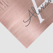 Roze Goud - Roze Roze Glitter Metaal Monogram Naam Tissuepapier (Detail)