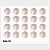 Roze Goud - Roze Roze Zilver Glitter Monogram Ronde Sticker (Vel)