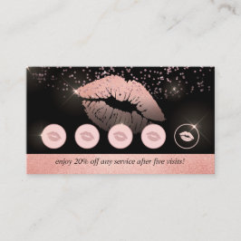 Roze goud roze stompt lippen make-up loyaliteit visitekaartje