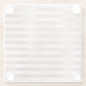 Roze Goud Roze Strepen Glans Glazen Onderzetter (Achterkant)