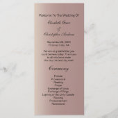 Roze Goud Roze Trendy Modern Huwelijksprogramma Menu (Voorkant)