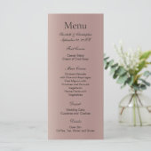 Roze Goud Roze Trendy Moderne Trouw Menu (Staand voorkant)