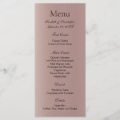 Roze Goud Roze Trendy Moderne Trouw Menu (Voorkant)
