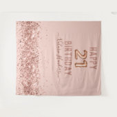 Roze Goud Roze Verjaardagstapijt 21 Jaar Wandkleed (Voorkant (horizontaal))