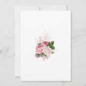 Roze Goud Roze Witte Bloemige Elegante Moderne Tro Kaart (Achterkant)