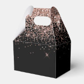 Roze Goud Roze Zwart Glitter Monogram Bedankdoosjes (Achterkant)