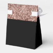 Roze Goud Roze Zwart Glitter Monogram Bedankdoosjes (Achterkant)