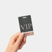 ROZE GOUD ROZE ZWART VIP EVENEMENTENTOEGANGSPAS BADGE (Handheld)