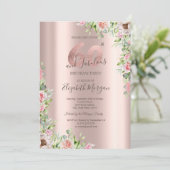 Roze Goud, Rozen 60e Verjaardag Kaart (Staand voorkant)