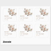 Roze Goud Rozen Bruiloft Vierkante Sticker (Vel)