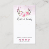 Roze Goud Rustieke Bloemengewei Oorbel Sieraden Visitekaartje (Voorkant)