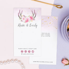 Roze Goud Rustieke Bloemengewei Oorbel Sieraden Visitekaartje