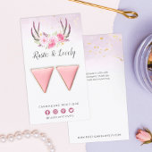 Roze Goud Rustieke Bloemengewei Oorbel Sieraden Visitekaartje