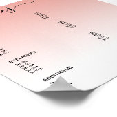 Roze Goud Salon Prijslijst Service Menu Poster (Hoek)