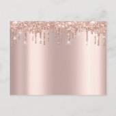 Roze Goud Sark Drips Minimaal Gewoon Glam Aankondigingskaart (Achterkant)