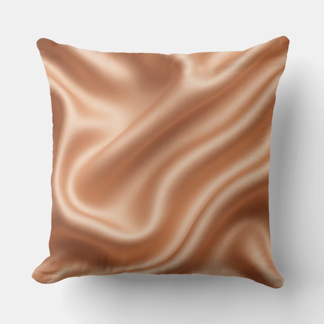 Roze Goud Satijn Zijde Abstract Luxe Patroon Kussen (Voorkant)