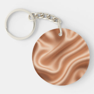 Roze Goud Satijn Zijde Abstract Luxe Patroon Sleutelhanger