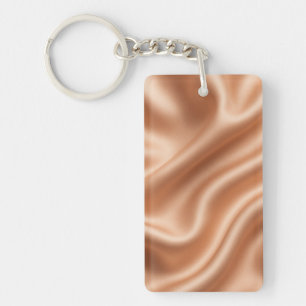 Roze Goud Satijn Zijde Abstract Luxe Patroon Sleutelhanger