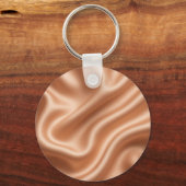 Roze Goud Satijn Zijde Abstract Luxe Patroon Sleutelhanger (Voorkant)